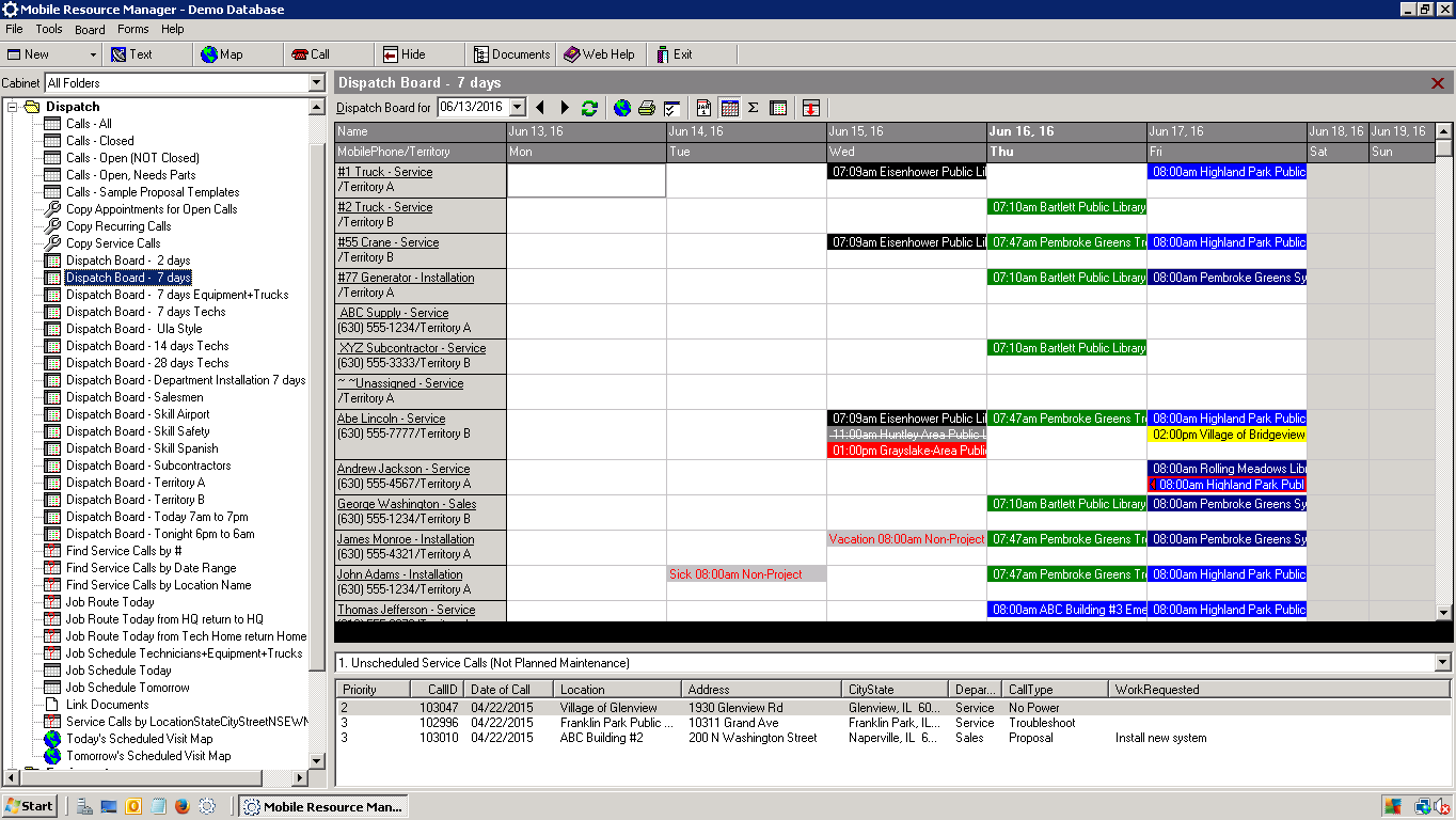 Dispatch Board - 7 Days